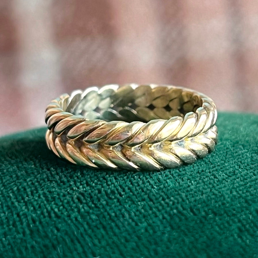 Antique Victorian Witch’s Band Ring 18 Karat Gold Size 7.75 US