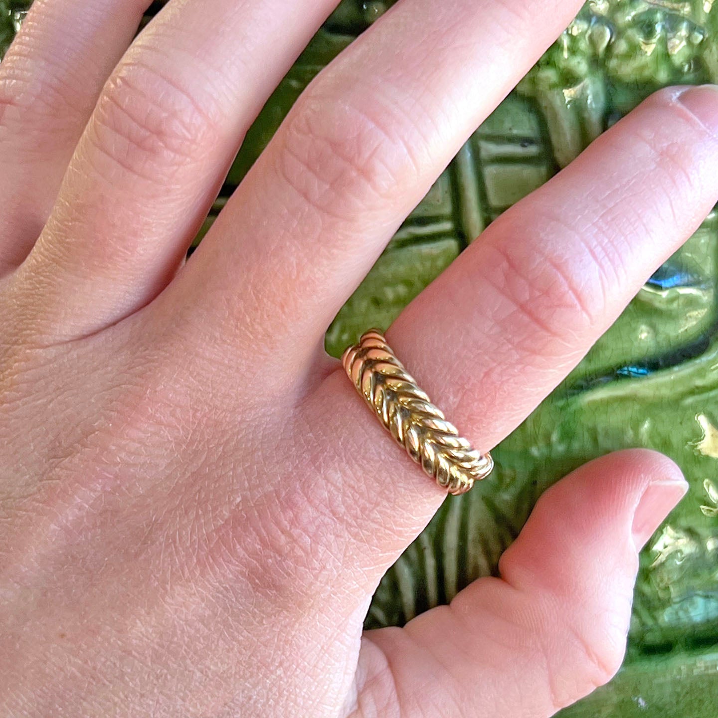 Antique Victorian Witch’s Band Ring 18 Karat Gold Size 7.75 US
