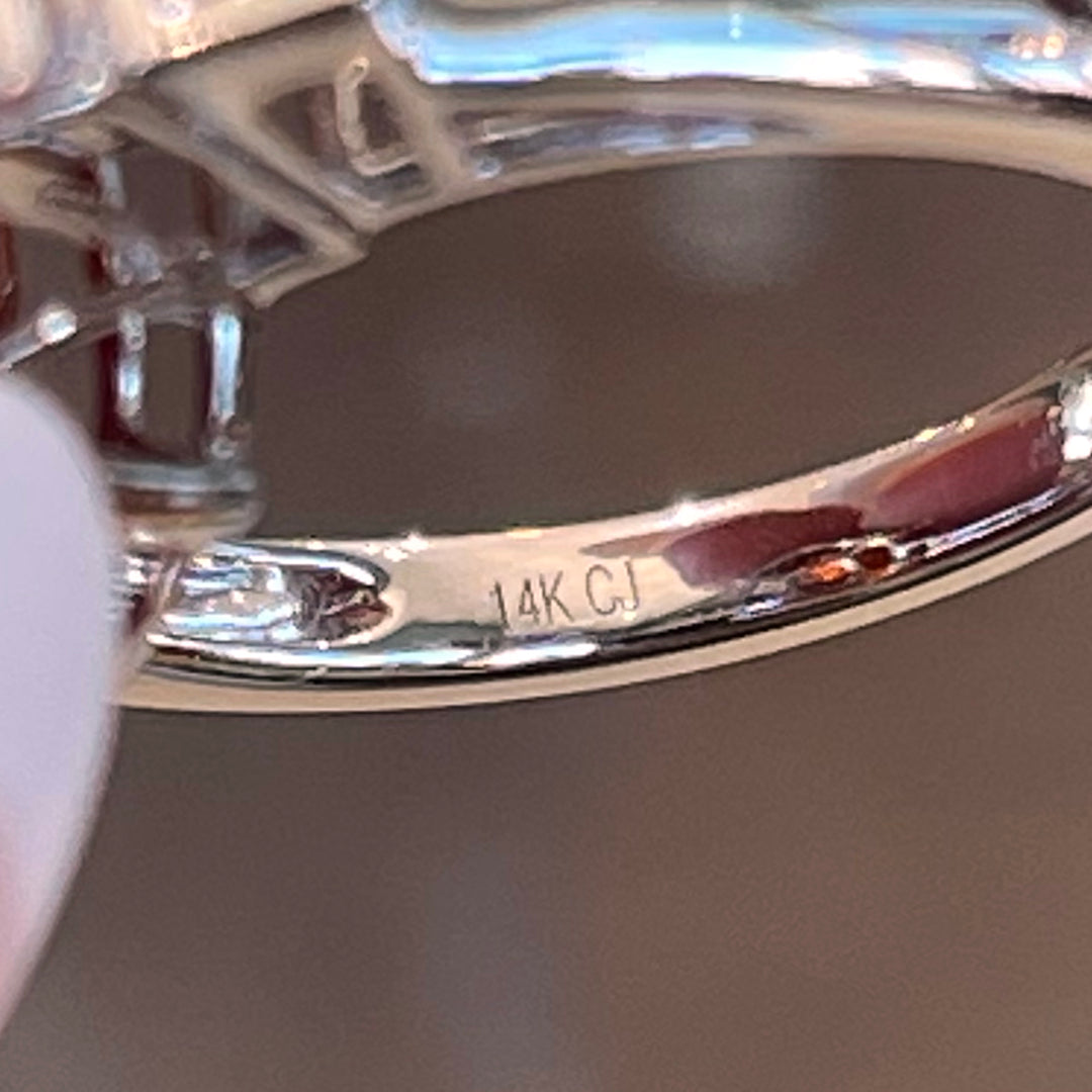 Vintage White Gold Spessartine Garnet Diamond Ring