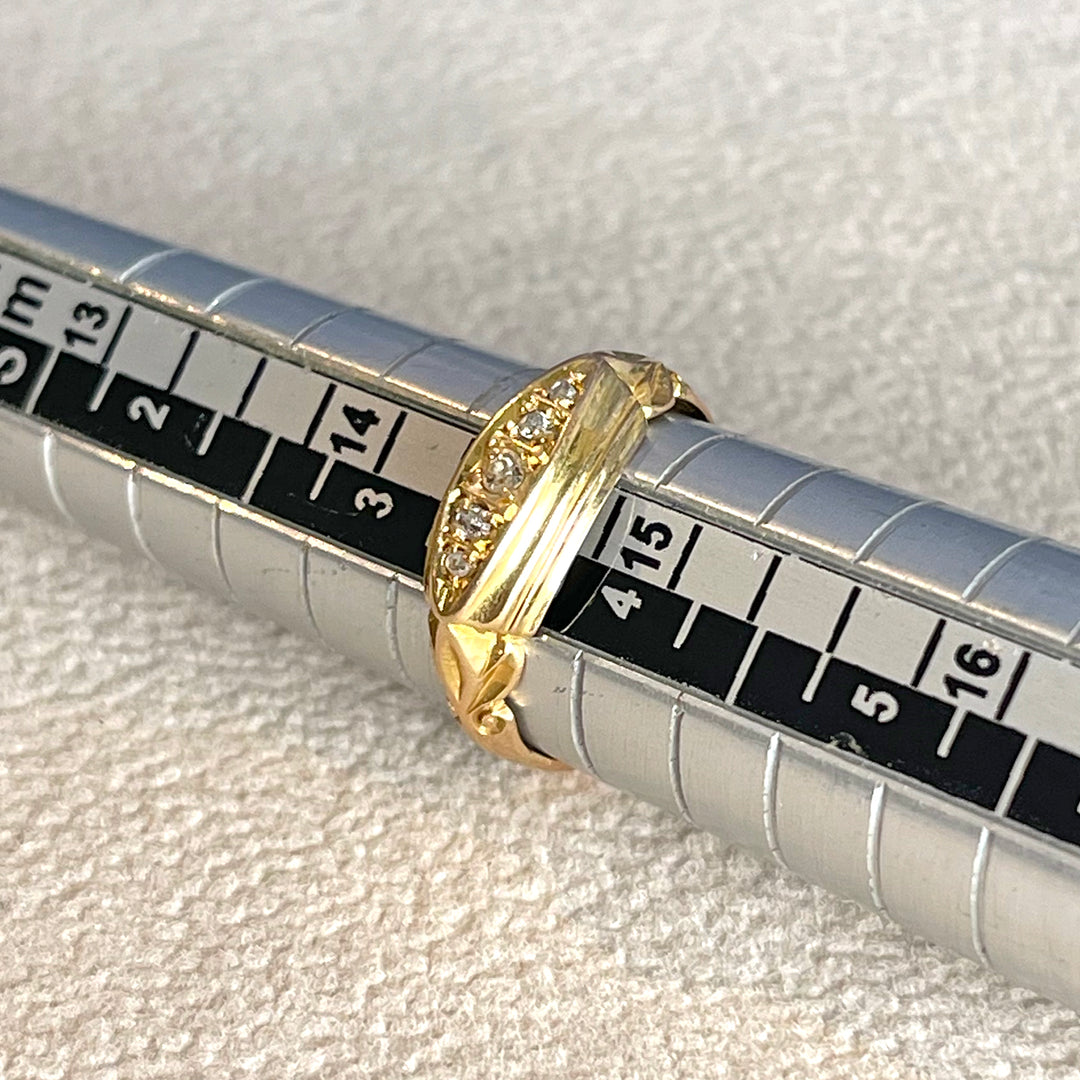 Antique Gold Diamond Boat Ring Birmingham, 1912