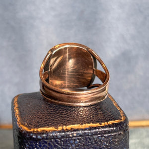 Georgian Urn Black Enamel Mourning Ring Memento Mori 18k Gold