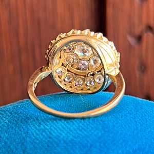 Antique Diamond Cluster Ring Wedding Cake 18k Gold