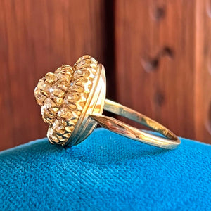 Antique Diamond Cluster Ring Wedding Cake 18k Gold
