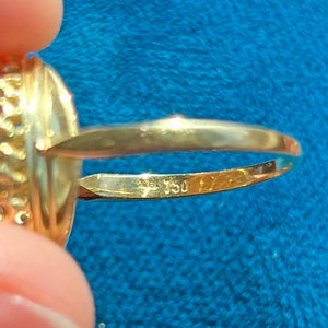 Antique Diamond Cluster Ring Wedding Cake 18k Gold
