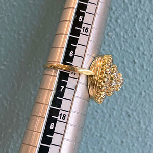 Antique Diamond Cluster Ring Wedding Cake 18k Gold