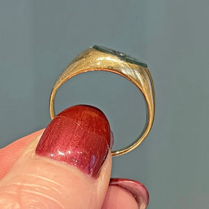 Antique Bloodstone Intaglio Ring 18k Gold