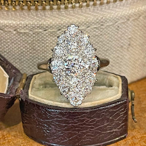 Antique Edwardian Diamond Marquise Ring Platinum