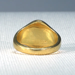 Antique European 18k Gold Signet Ring Intaglio Big Cat
