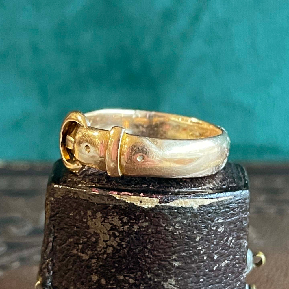 Victorian 15k Gold Buckle Ring Wedding Band