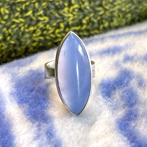 Vintage Silver and Chalcedony Ring Swedish