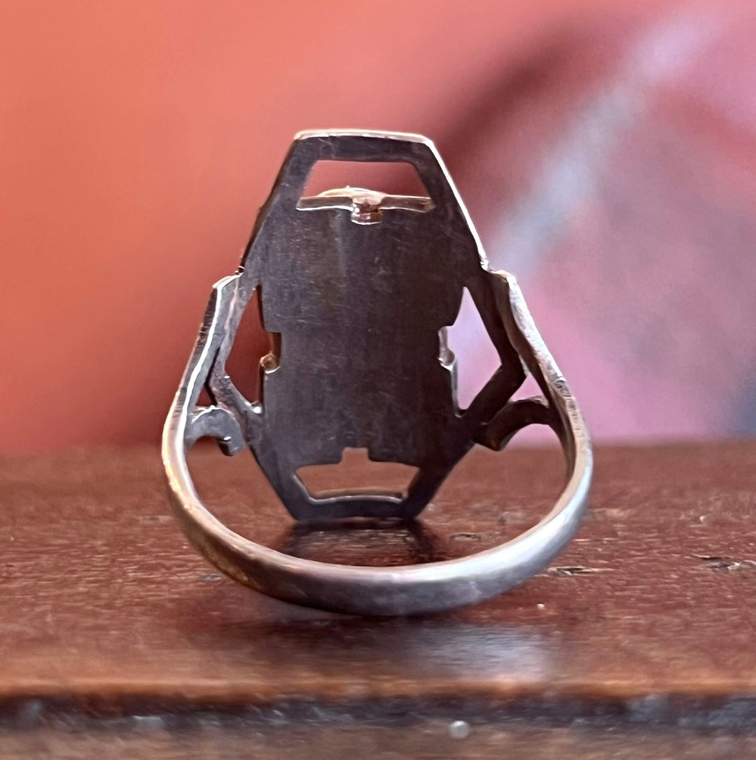 Antique Art Deco Ring Silver Turquoise, c.1920