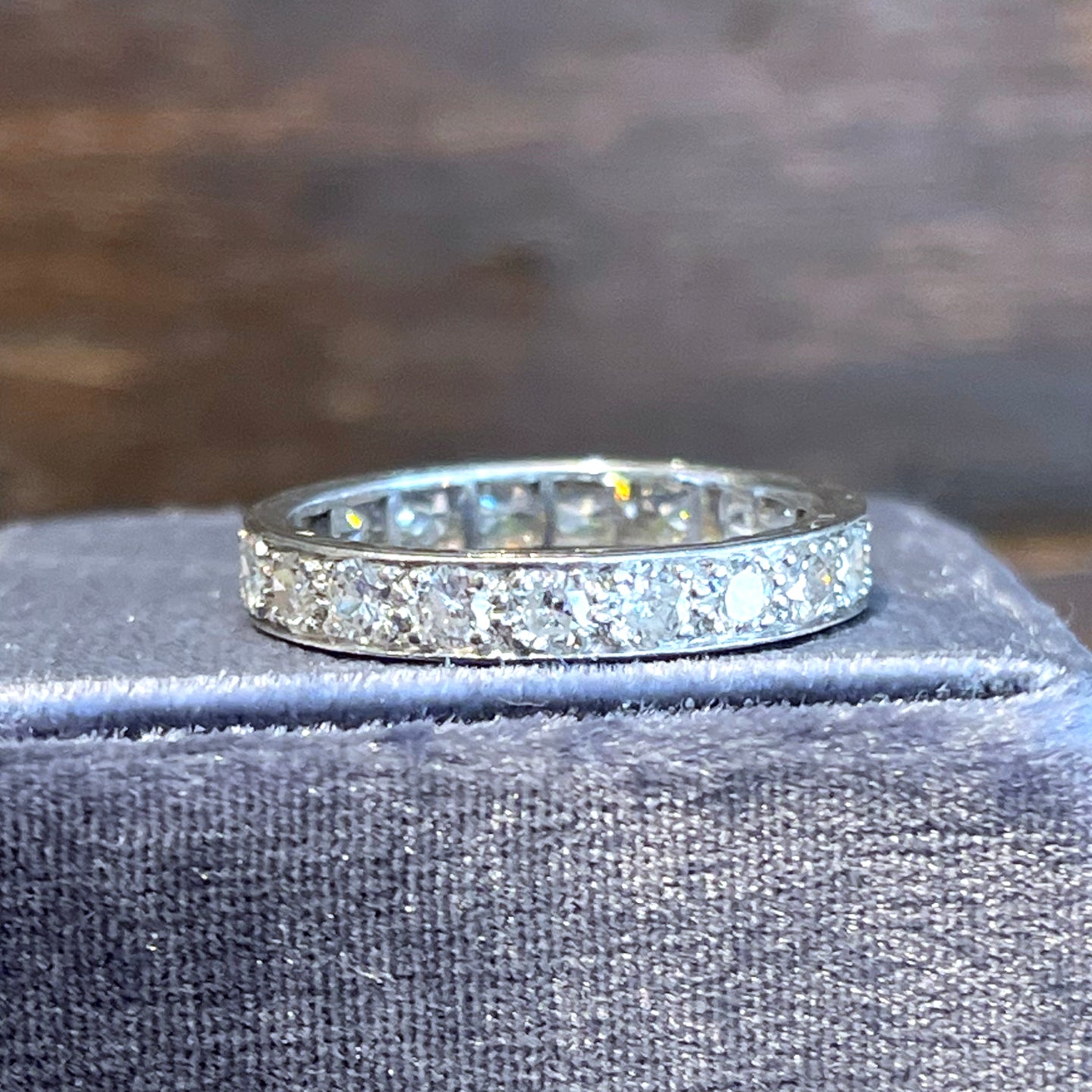 Art Deco Diamond Platnium Eternity Band Size 7 US