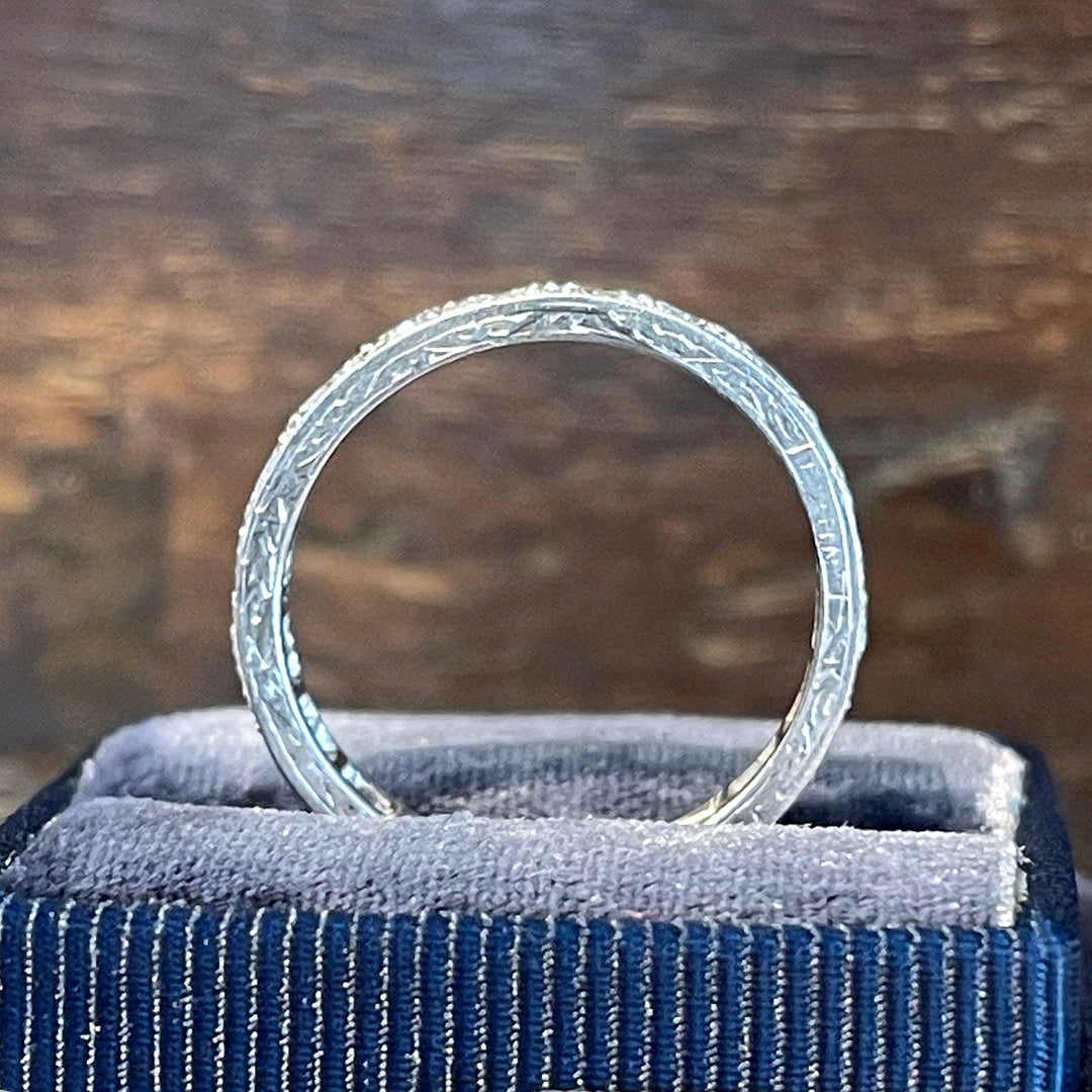 Art Deco Diamond Platnium Eternity Band Size 7 US