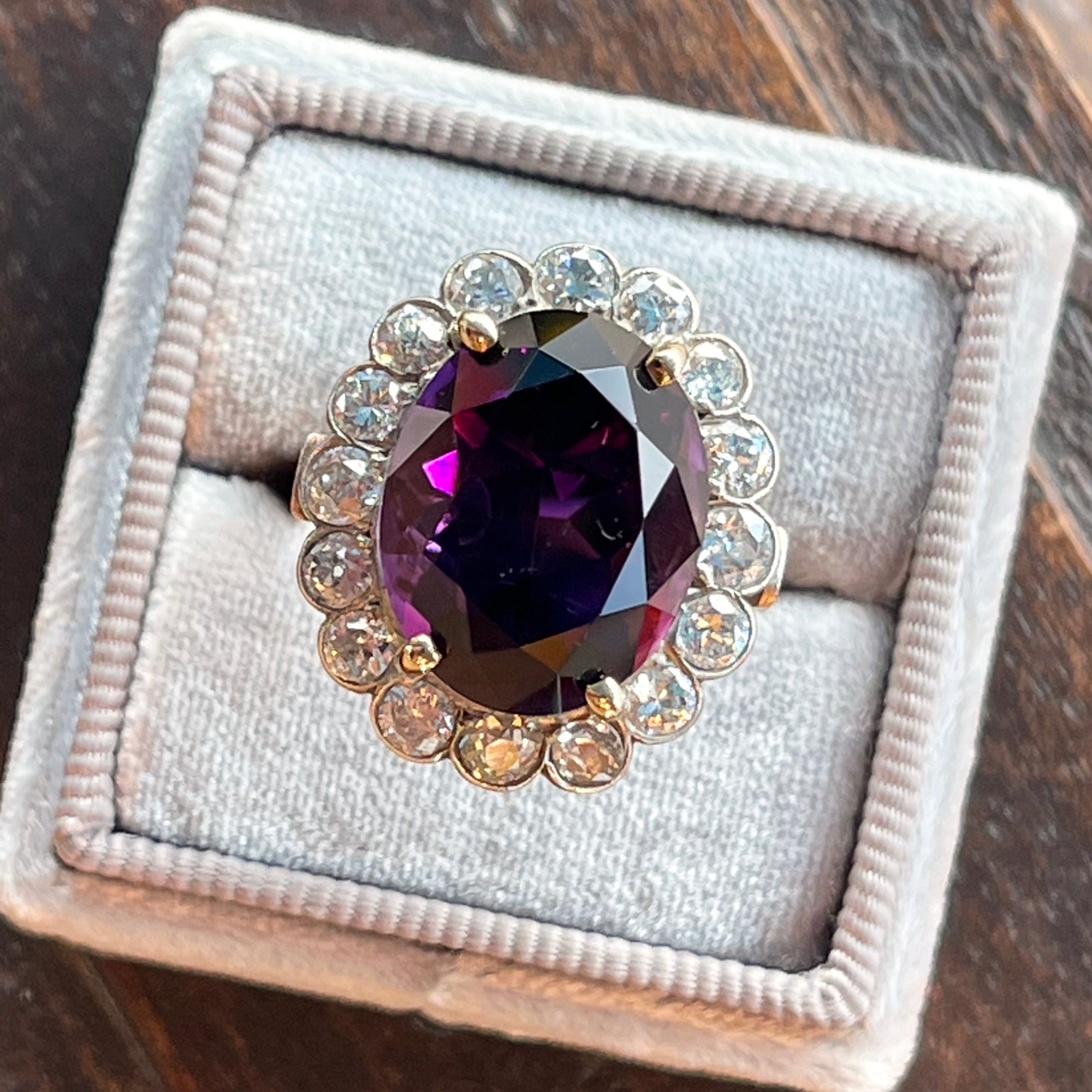 Custom Amethyst and Citrine Cluster Ring - Bario Neal