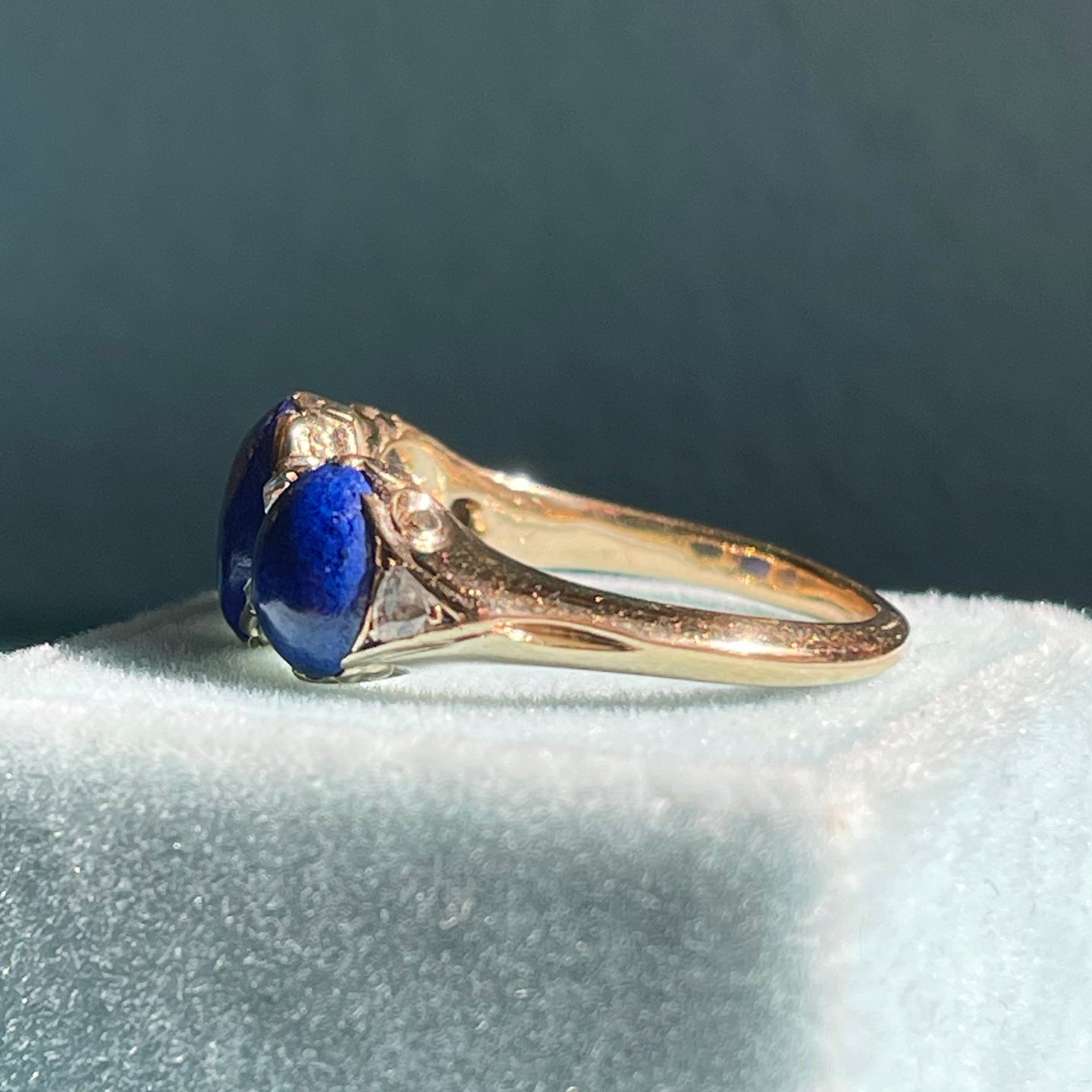 Vintage Gold Heart and Bow Lapis Lazuli Ring – Boylerpf