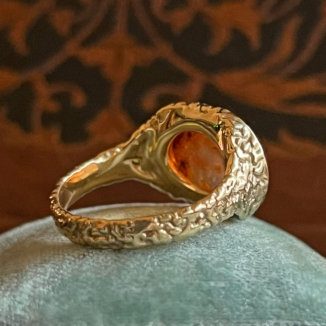 Roman Carnelian Intaglio Ring in 18k Gold in Vintage Mount
