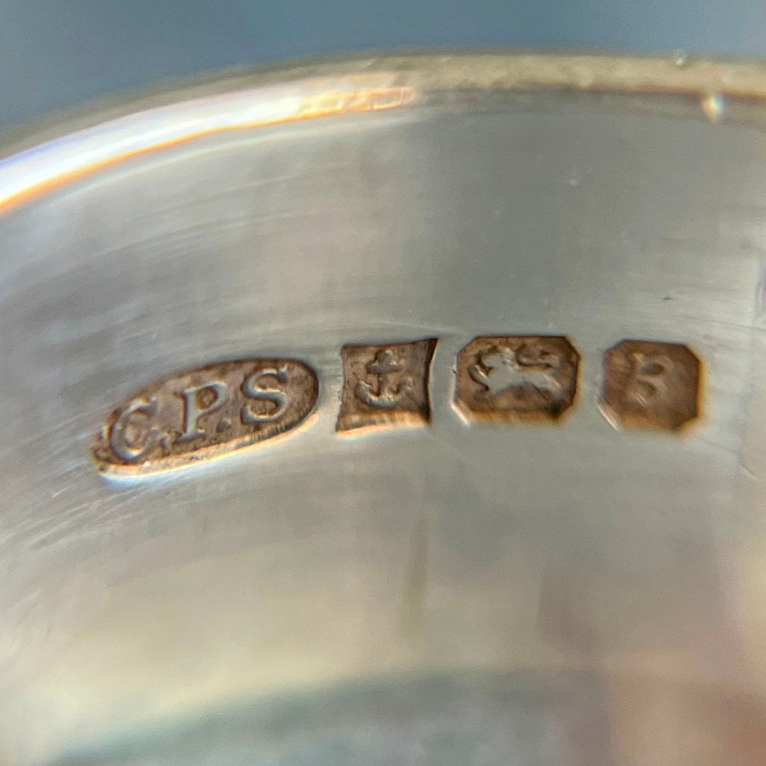 Silver Engraved Buckle Ring Birmingham 1976 Vintage Floral Buckle Ring Size 6