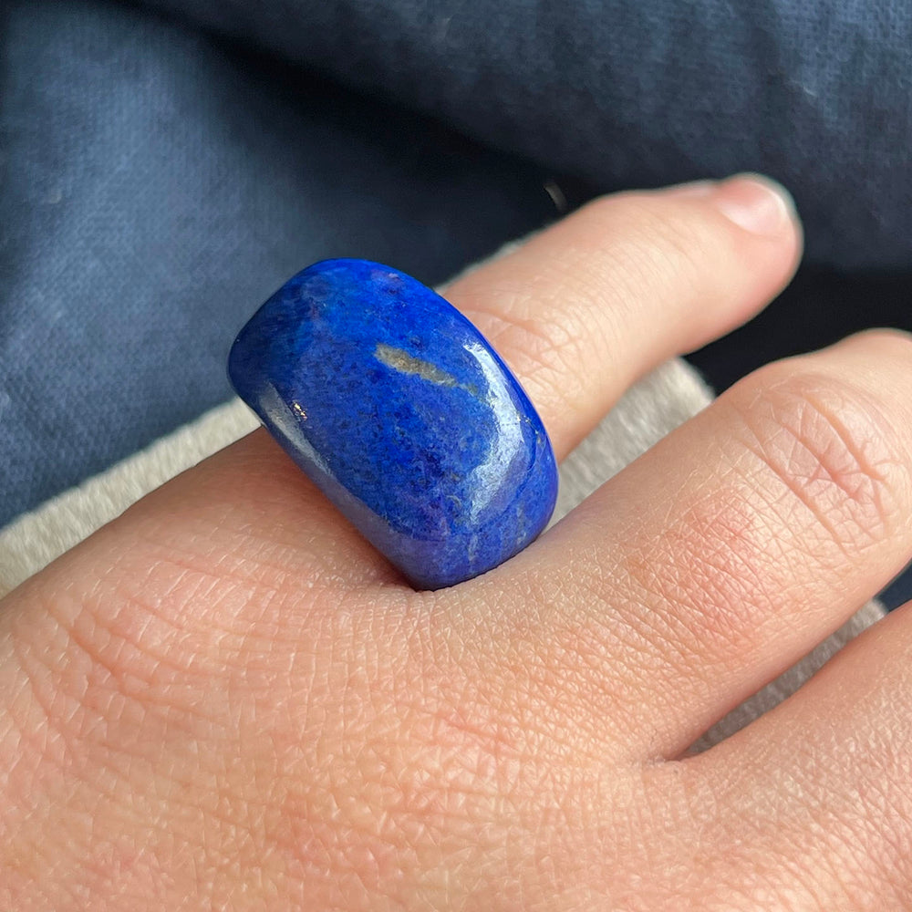 Unusual Art Deco Lapis Lazuli Ring 18k Gold c.1920