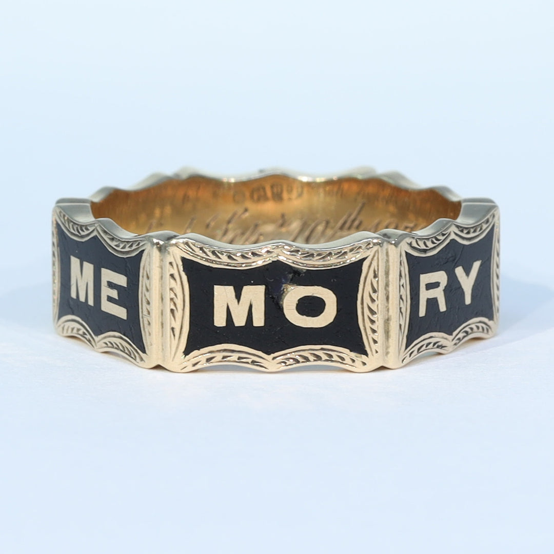 Collectible nineteenth century gold memorial ring