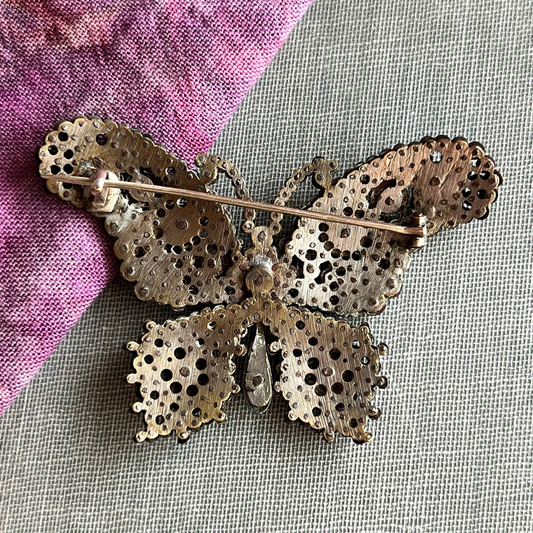 Nineteenth century cut steel brooch