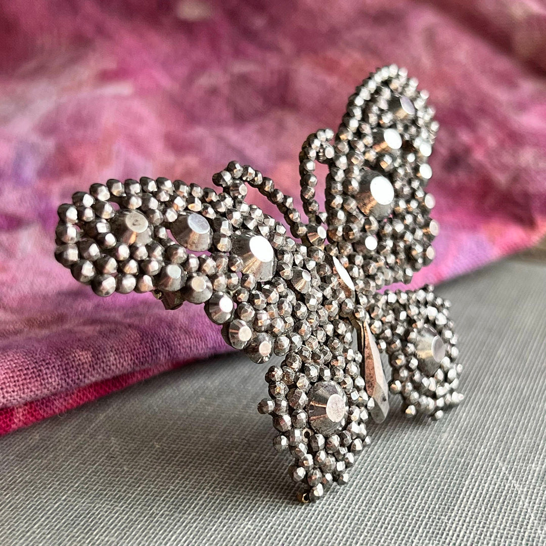 Antique cut steel butterfly jewelry