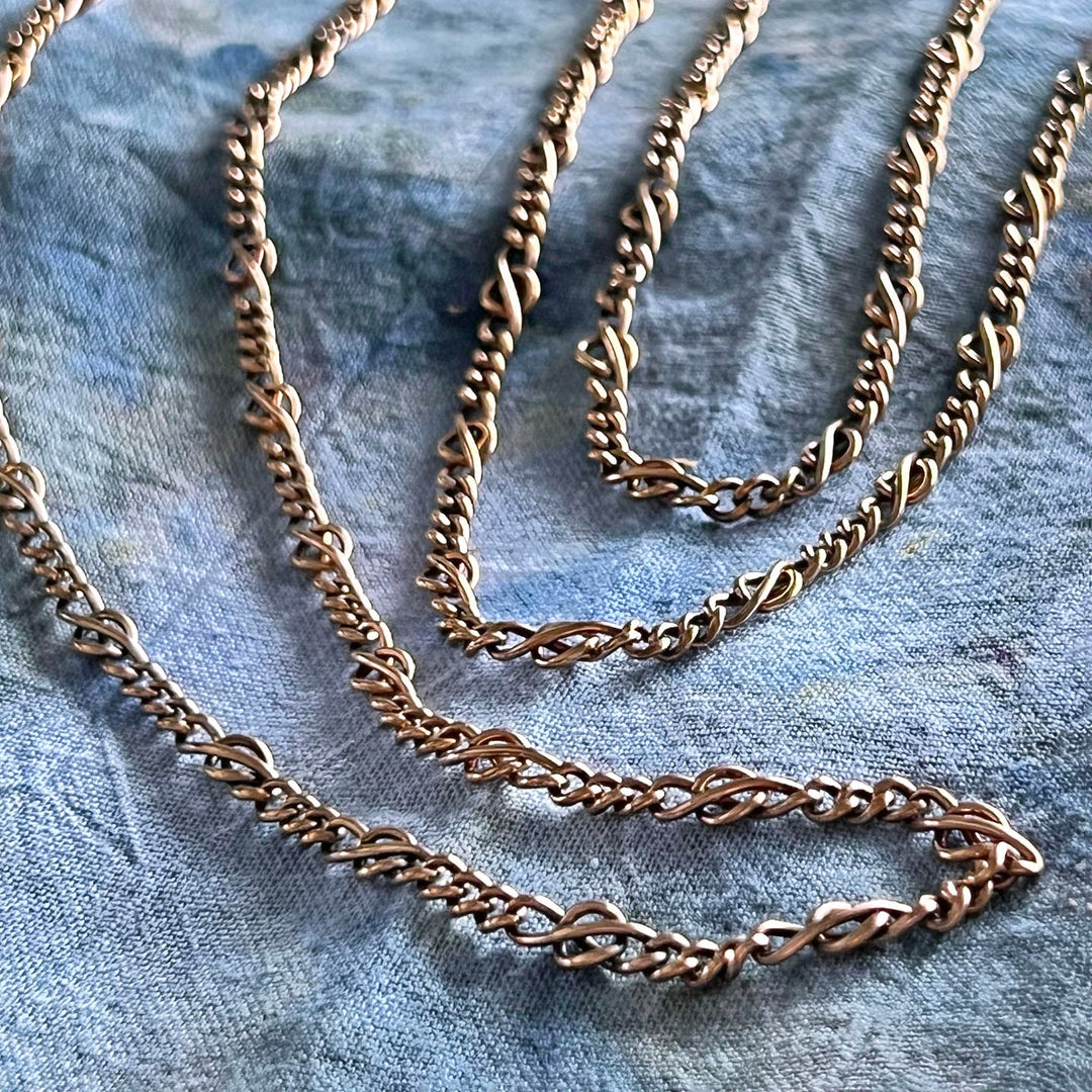 Victorian French FIX Long Guard Chain Gold Filled Necklace