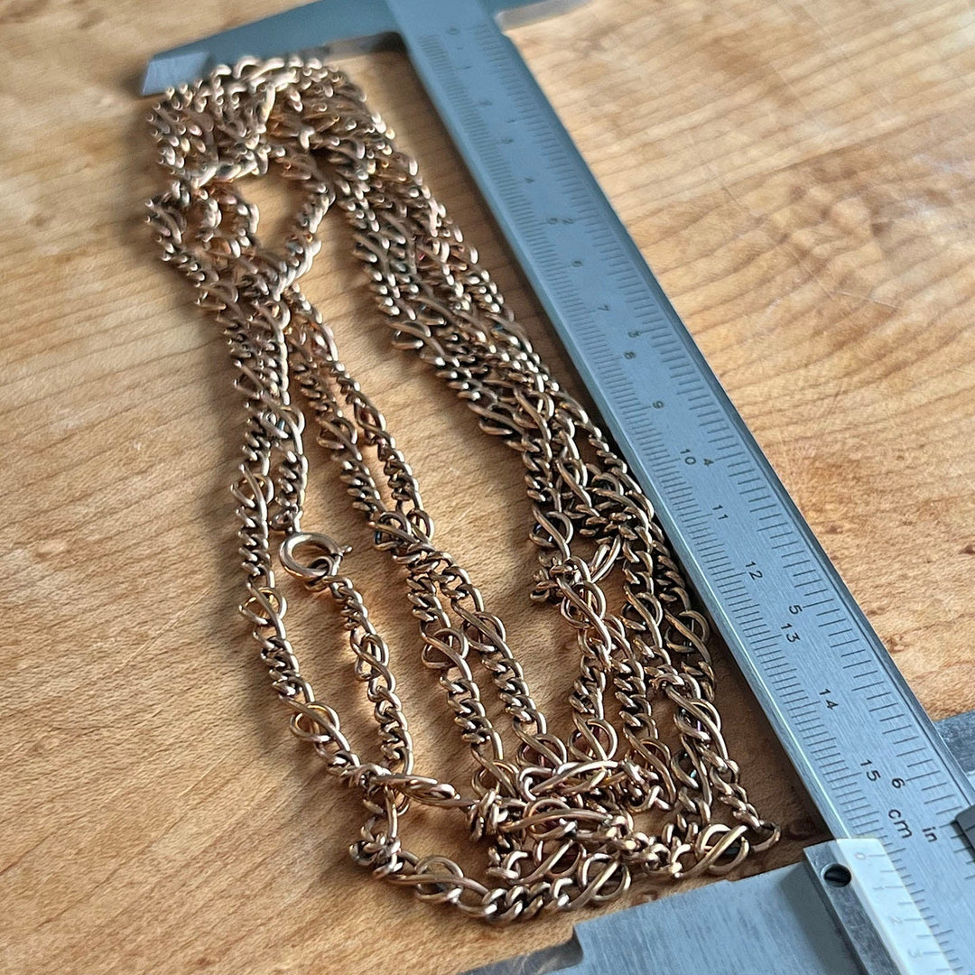 Victorian French FIX Long Guard Chain Gold Filled Necklace