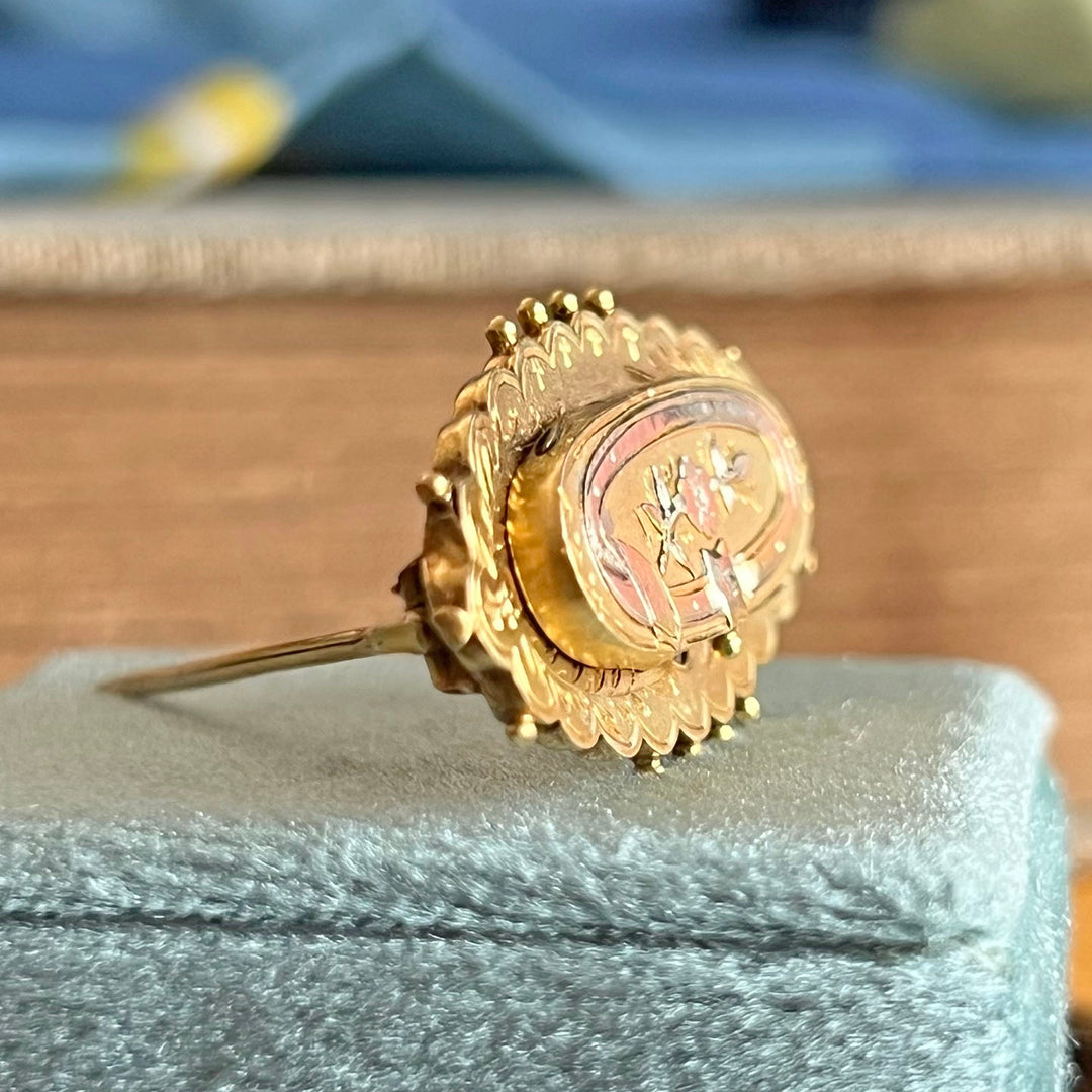 Victorian Hidden Message Brooch Pin 'Forget Me Not'