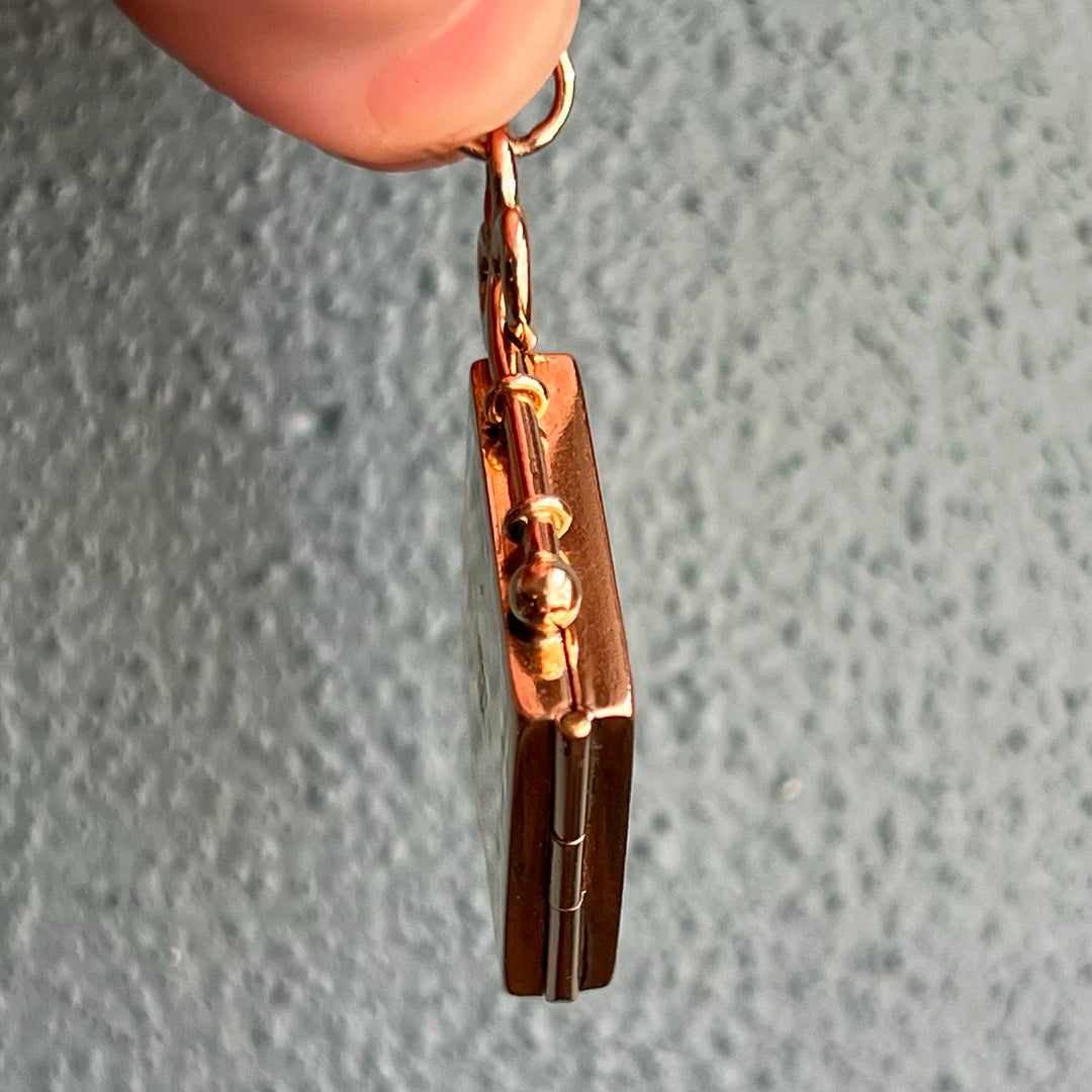 Victorian Locket Gold Diamond 18k Gold Starburst, c.1890