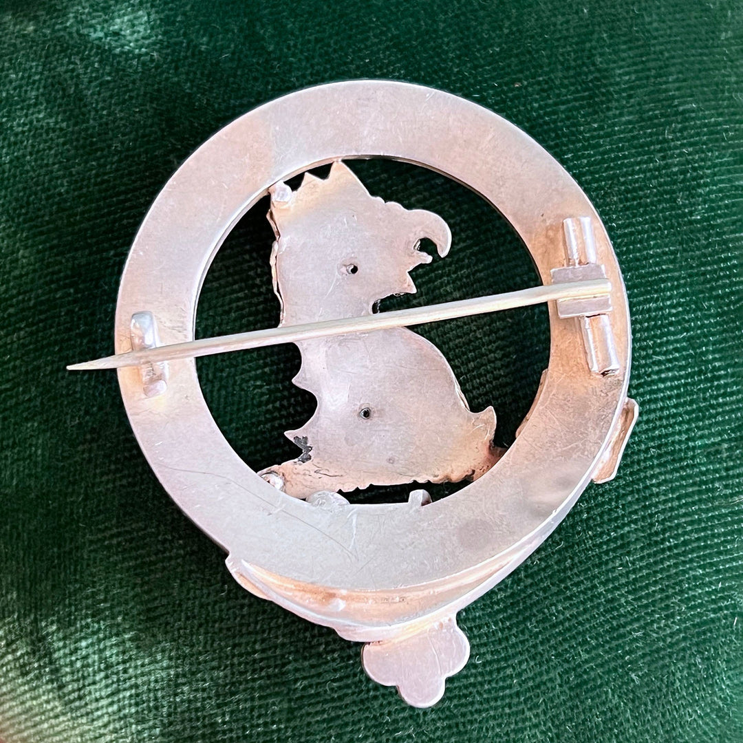 Silver clan brooch for heraldry collectors