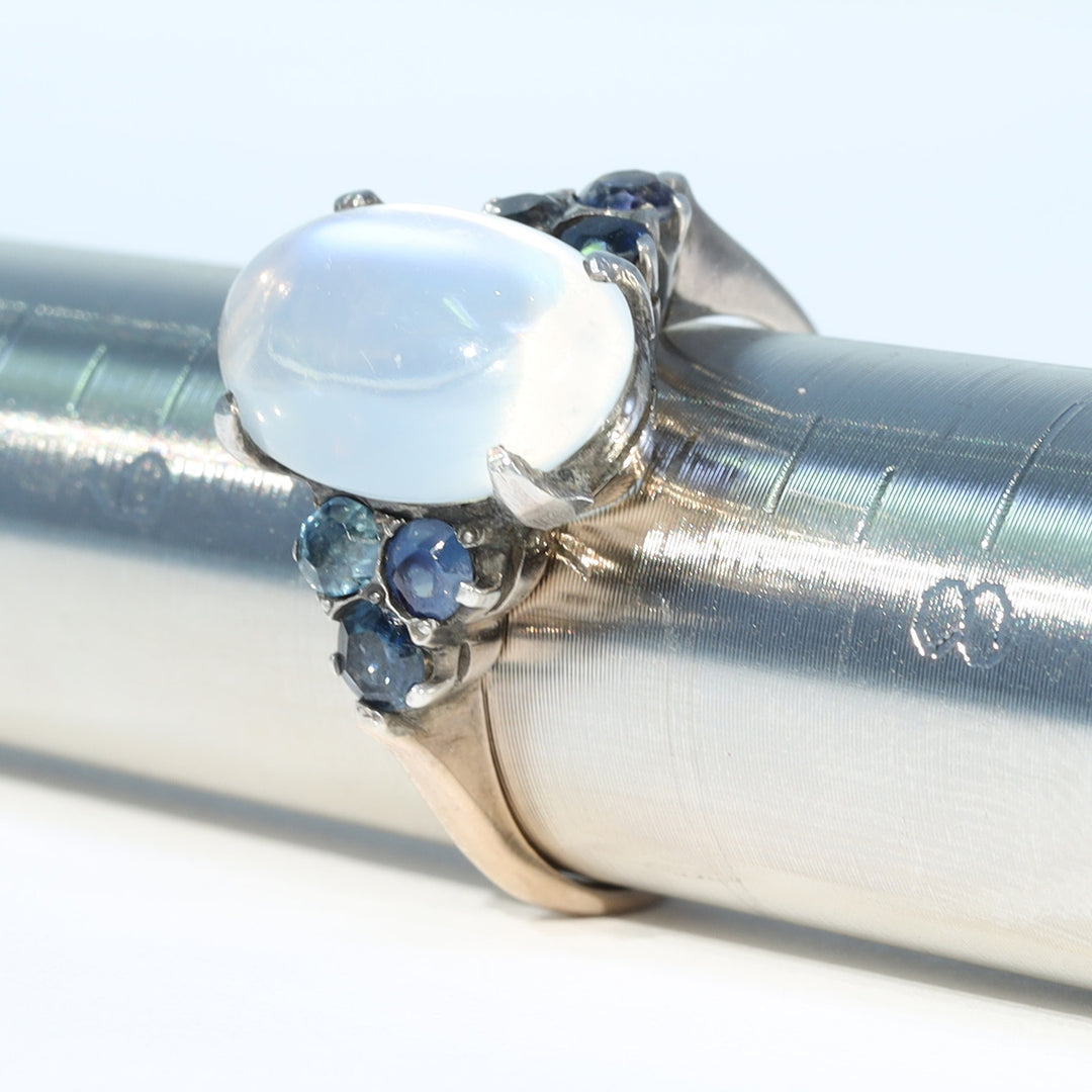 Collectible circa 1930 moonstone cluster ring