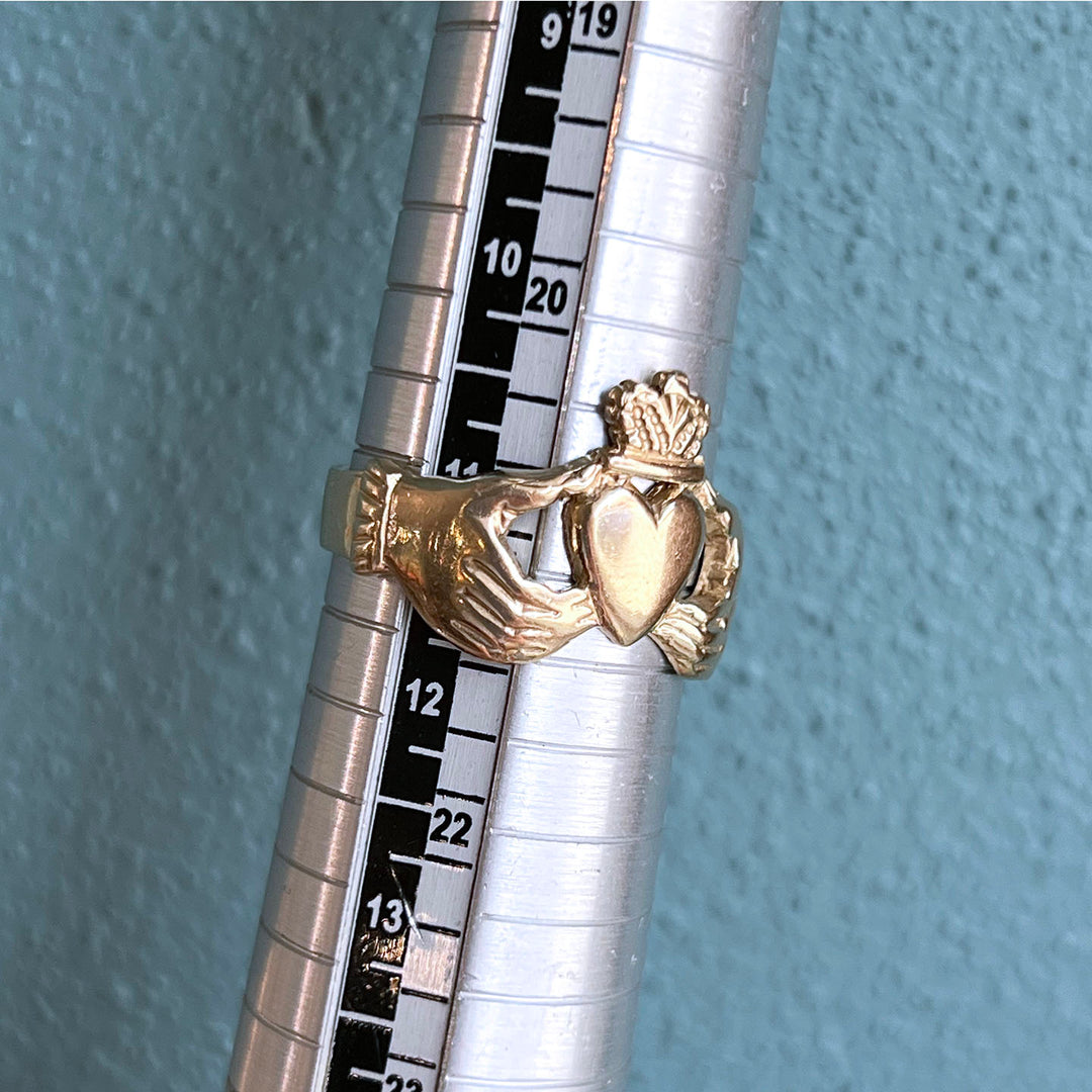 Vintage 9k Gold Men's Claddagh Ring London 1995