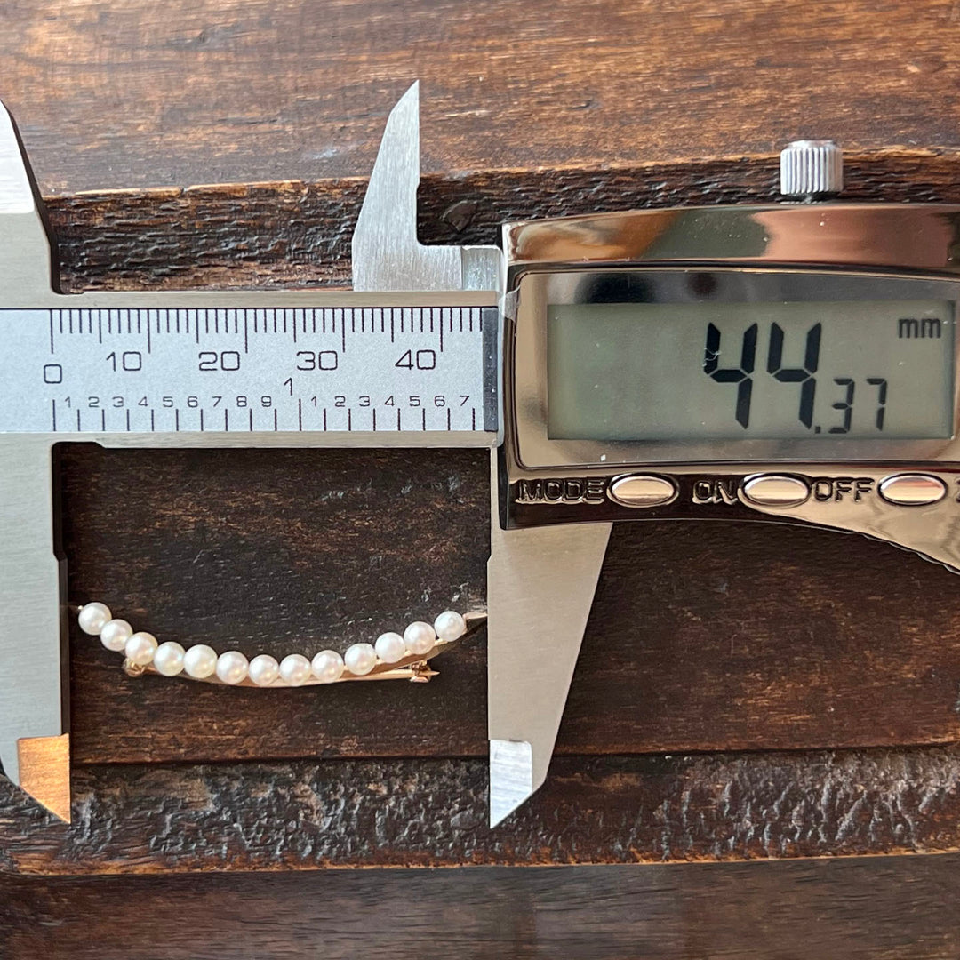 Vintage Crescent Brooch Gold Seed Pearl, c. 1930