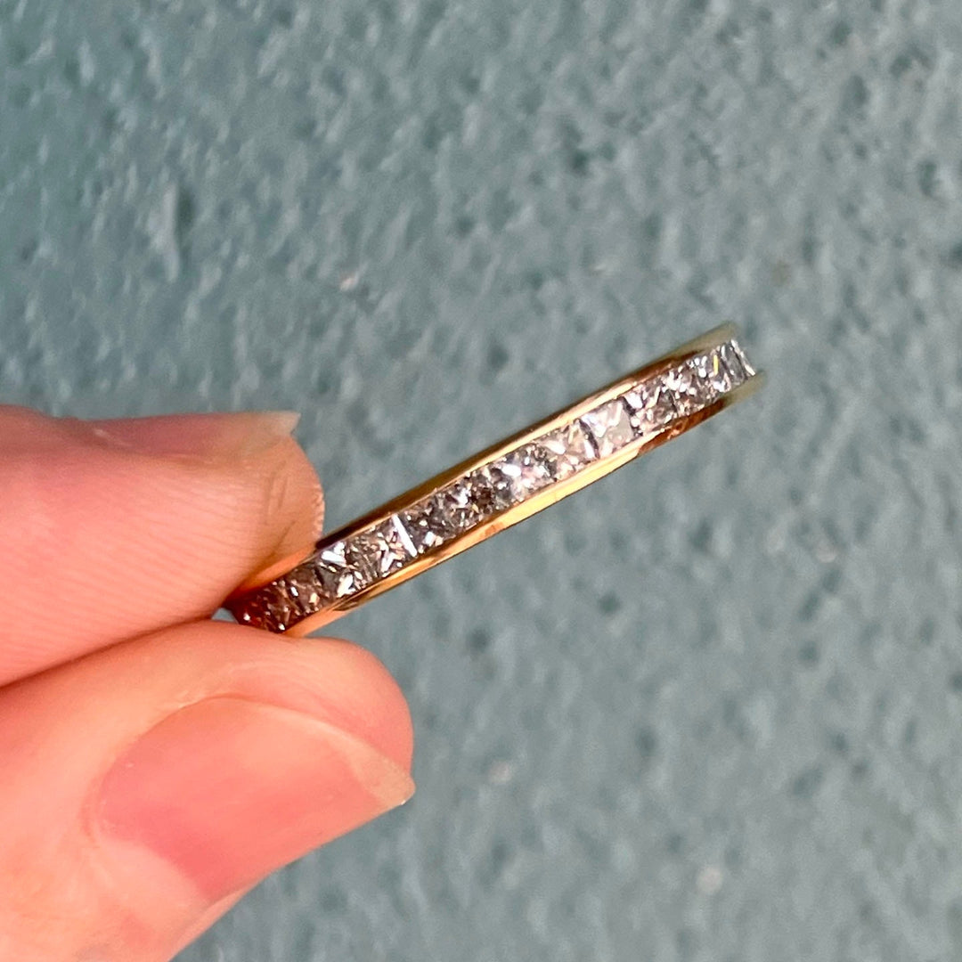 Classic vintage gold diamond eternity band