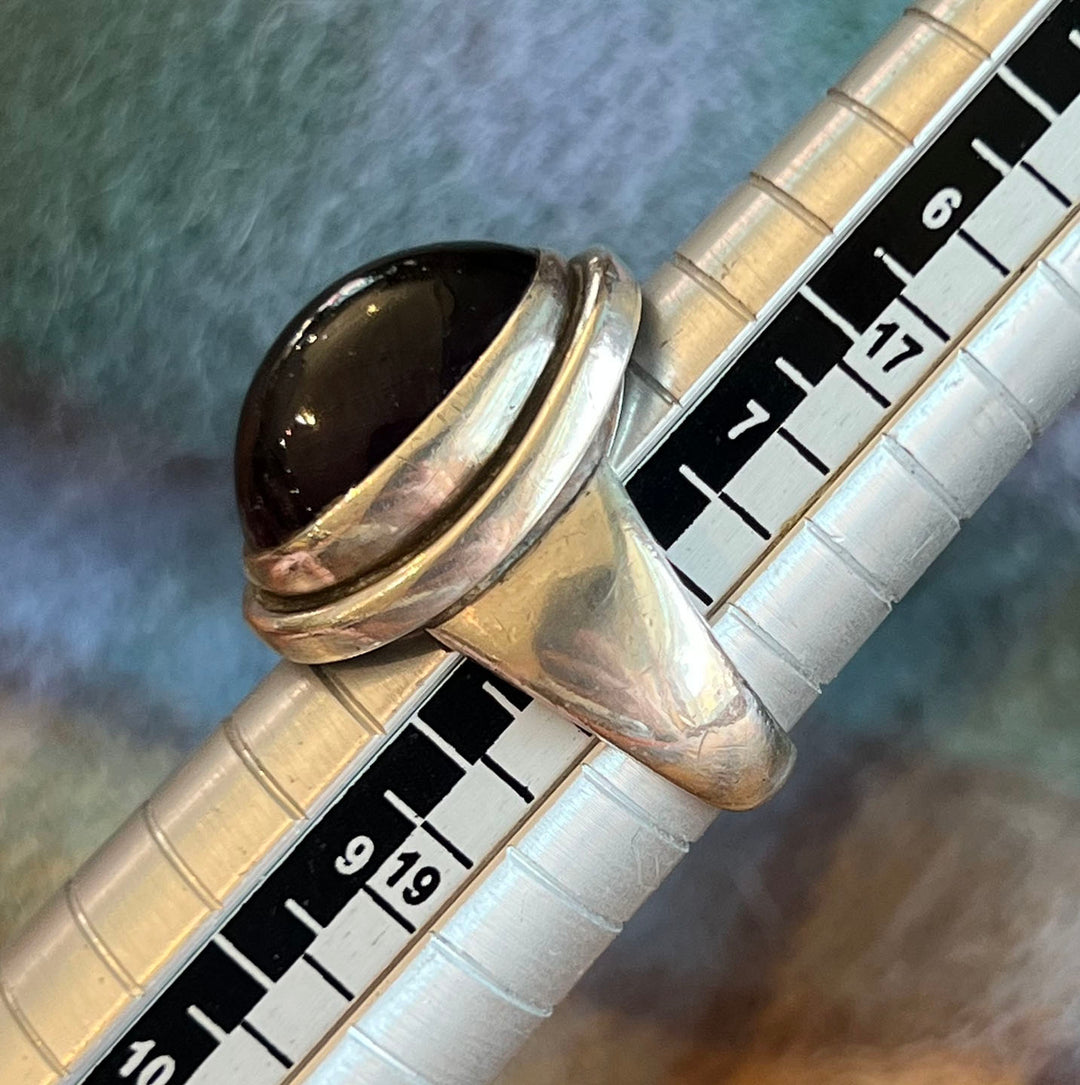 Vintage Georg Jensen Ring Sterling Silver Oval Amethyst, c.1950