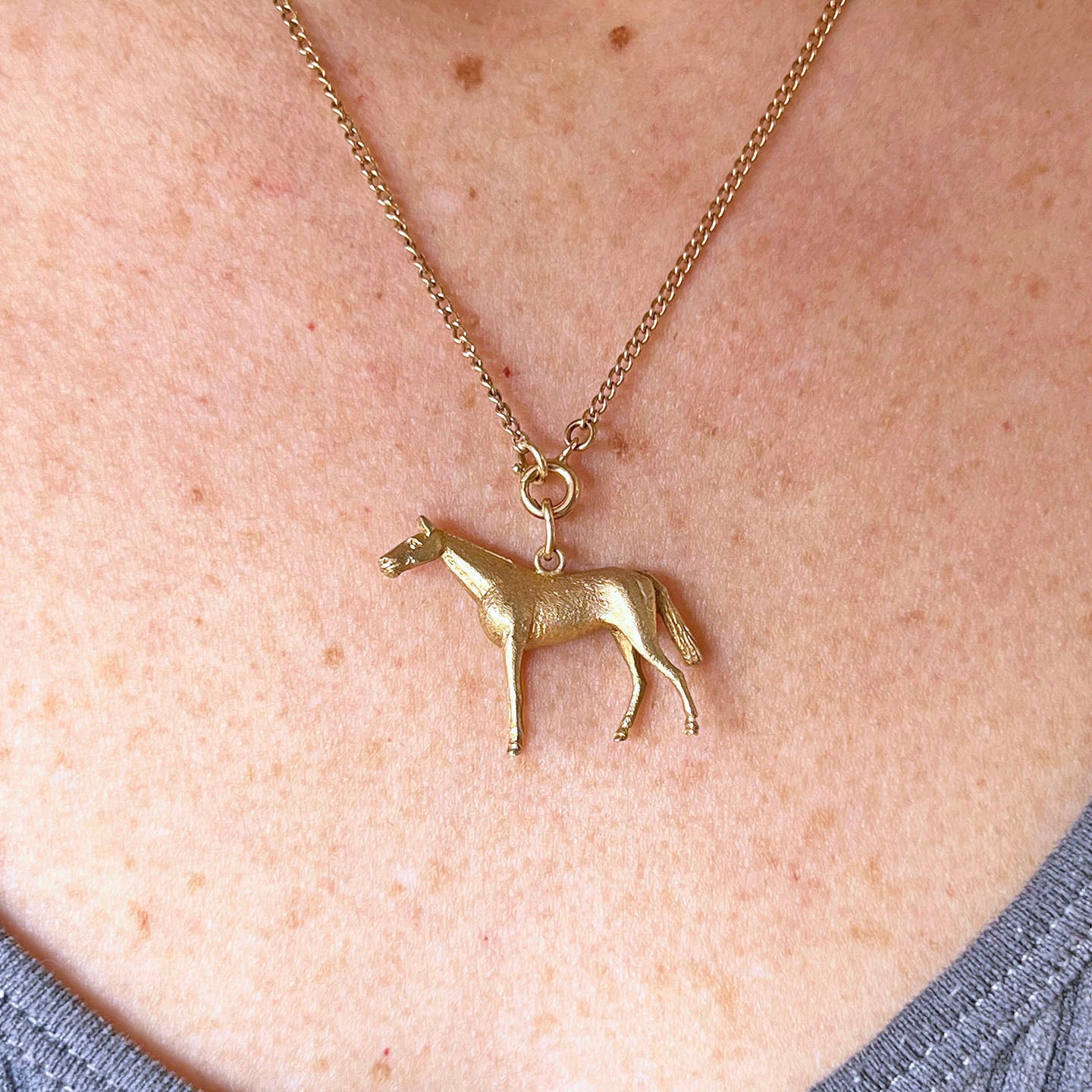 Vintage Gold Horse Fob Pendant Charm 9k Gold, Birmingham 1973