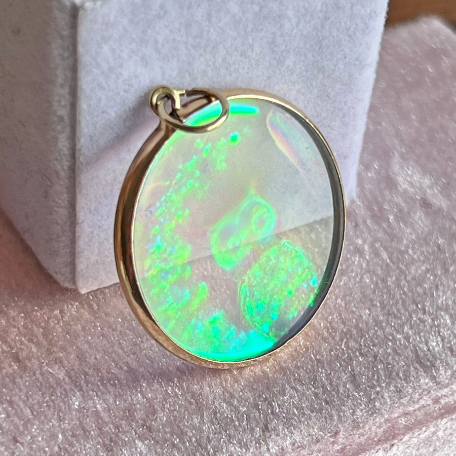 Vintage Gold Owl Holographic Pendant, c. 1980
