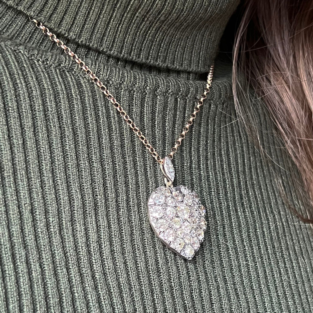 Detailed view of European cut diamonds