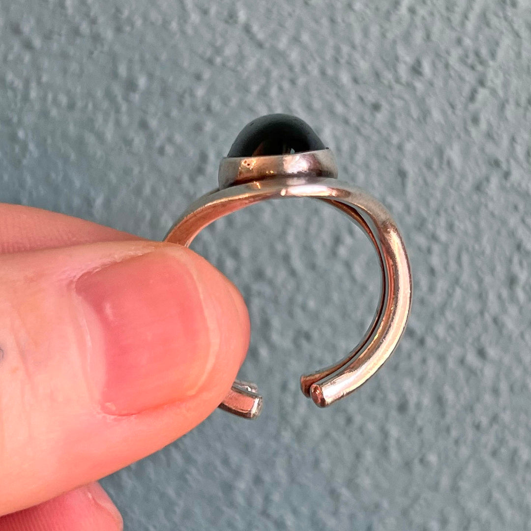 Vintage Onyx Mid-Century N.E. From Ring Sterling Silver, Denmark c.1950