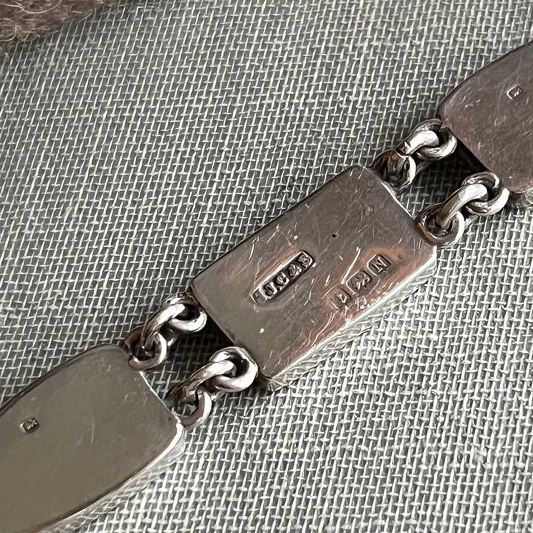 Vintage Scottish Agate Silver Bracelet, Birmingham 1937