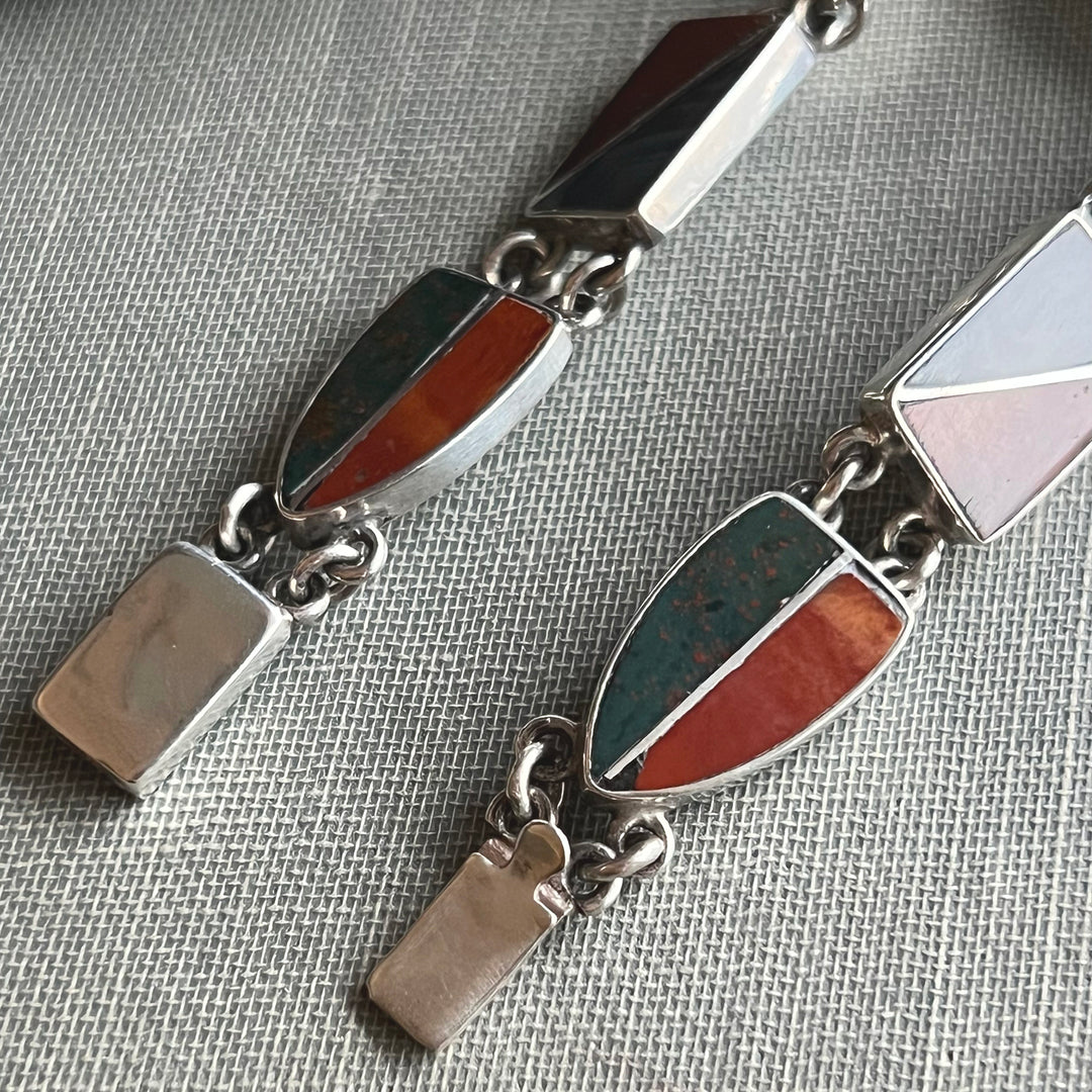 Vintage Scottish Agate Silver Bracelet, Birmingham 1937