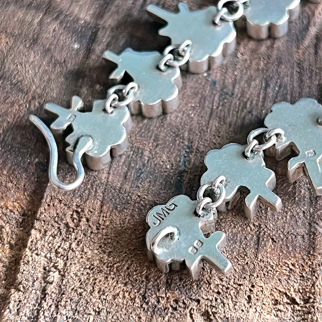 Vintage silver collar necklace trees and gate motif London 1976