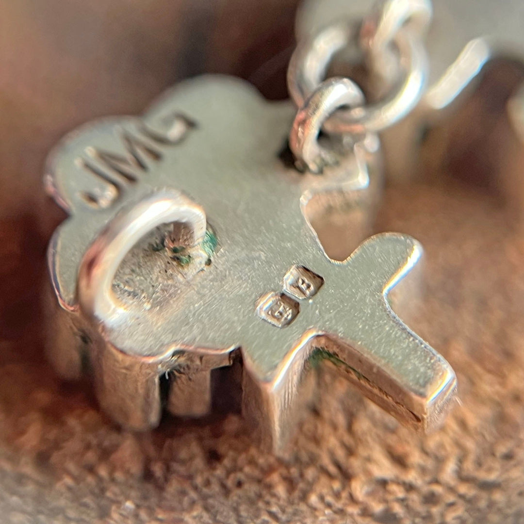 London 1976 hallmark on vintage silver necklace