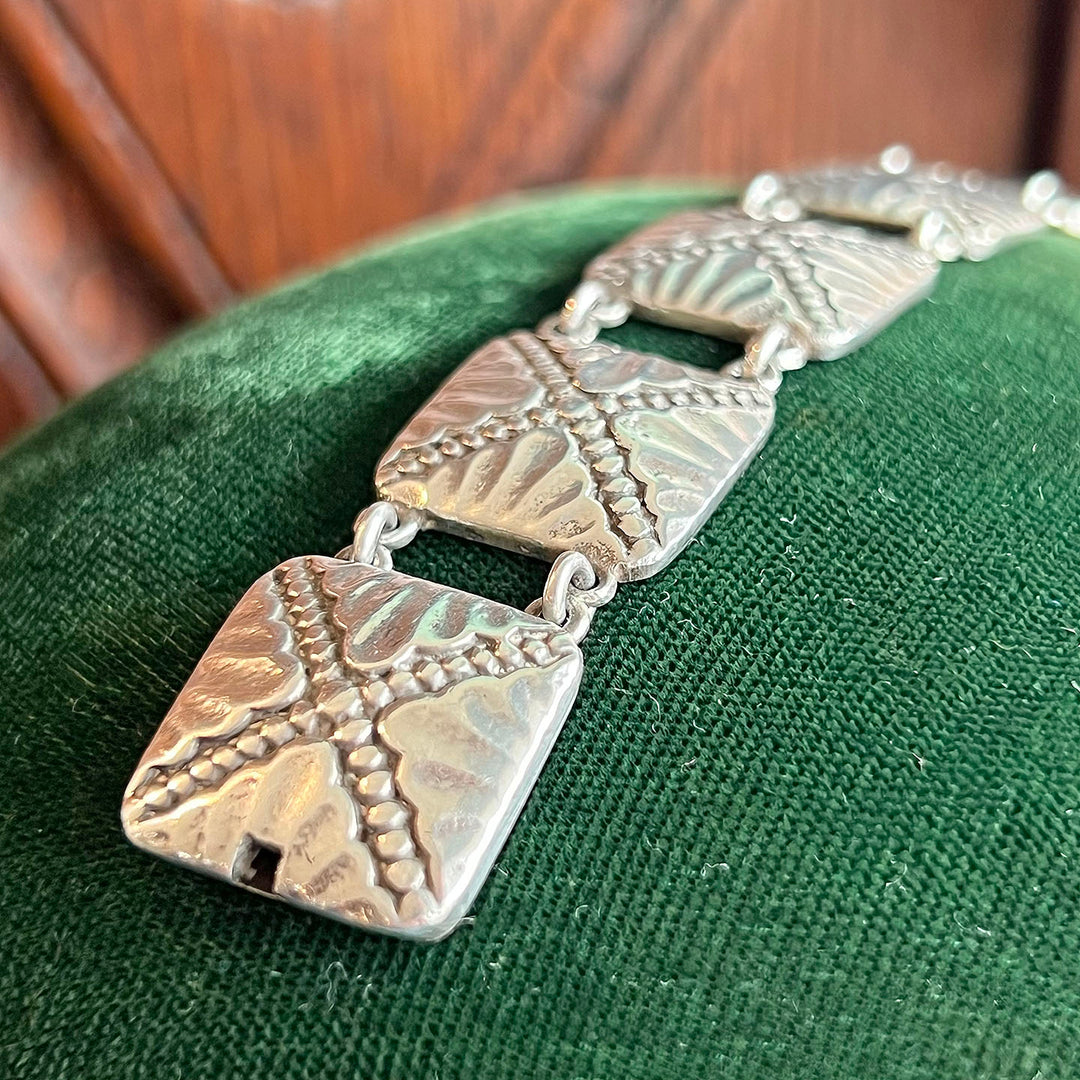 Vintage Sterling Silver Liberty Link Bracelet, c.1940