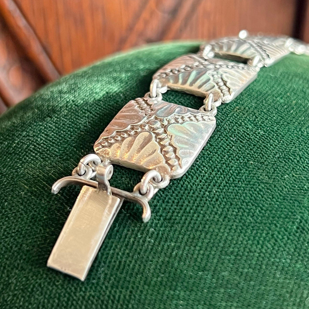 Vintage Sterling Silver Liberty Link Bracelet, c.1940