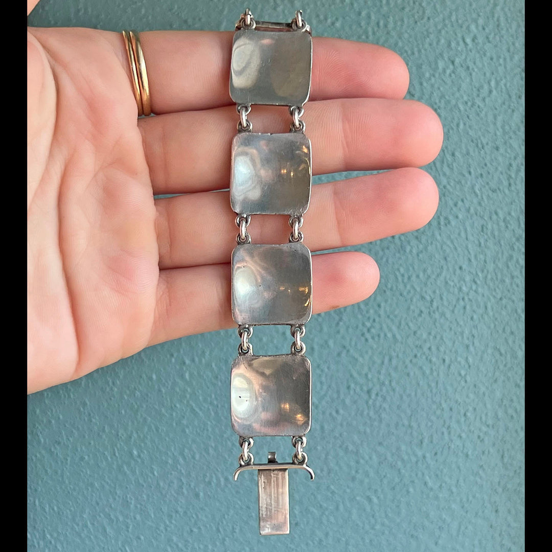 Vintage Sterling Silver Liberty Link Bracelet, c.1940