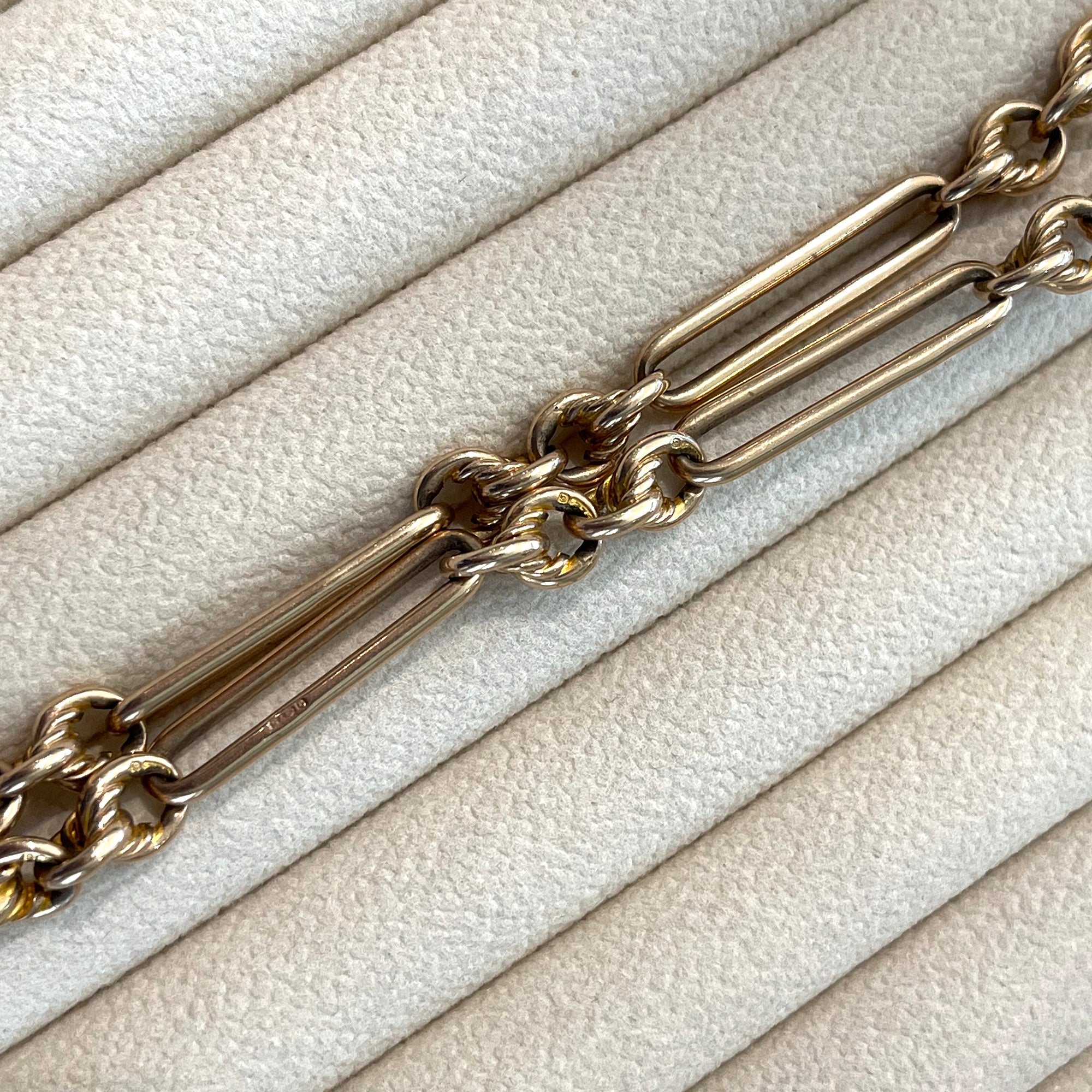 Antique Victorian Gold Watch Chain Necklace Paper Clip Link
