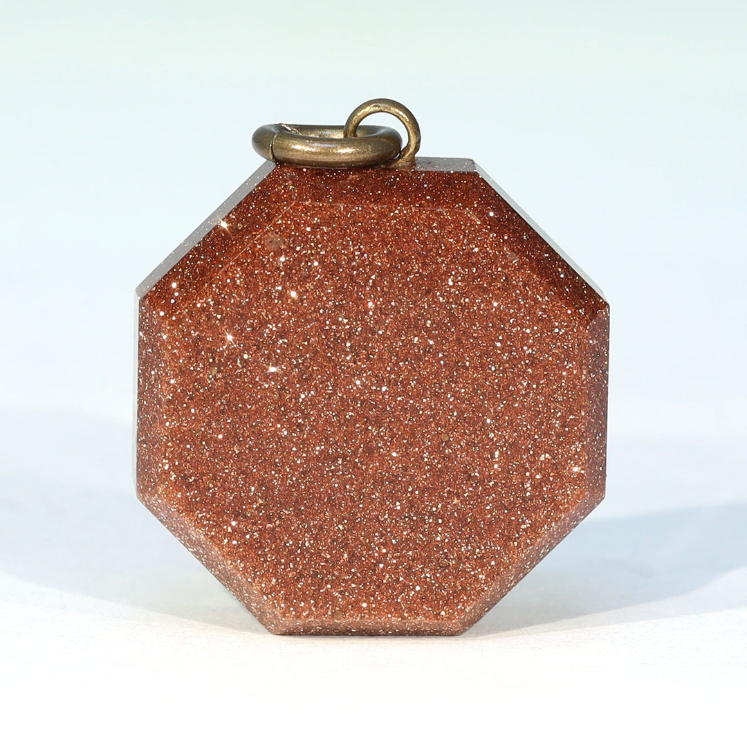 Antique Victorian Goldstone Compass Pendant c. 1880