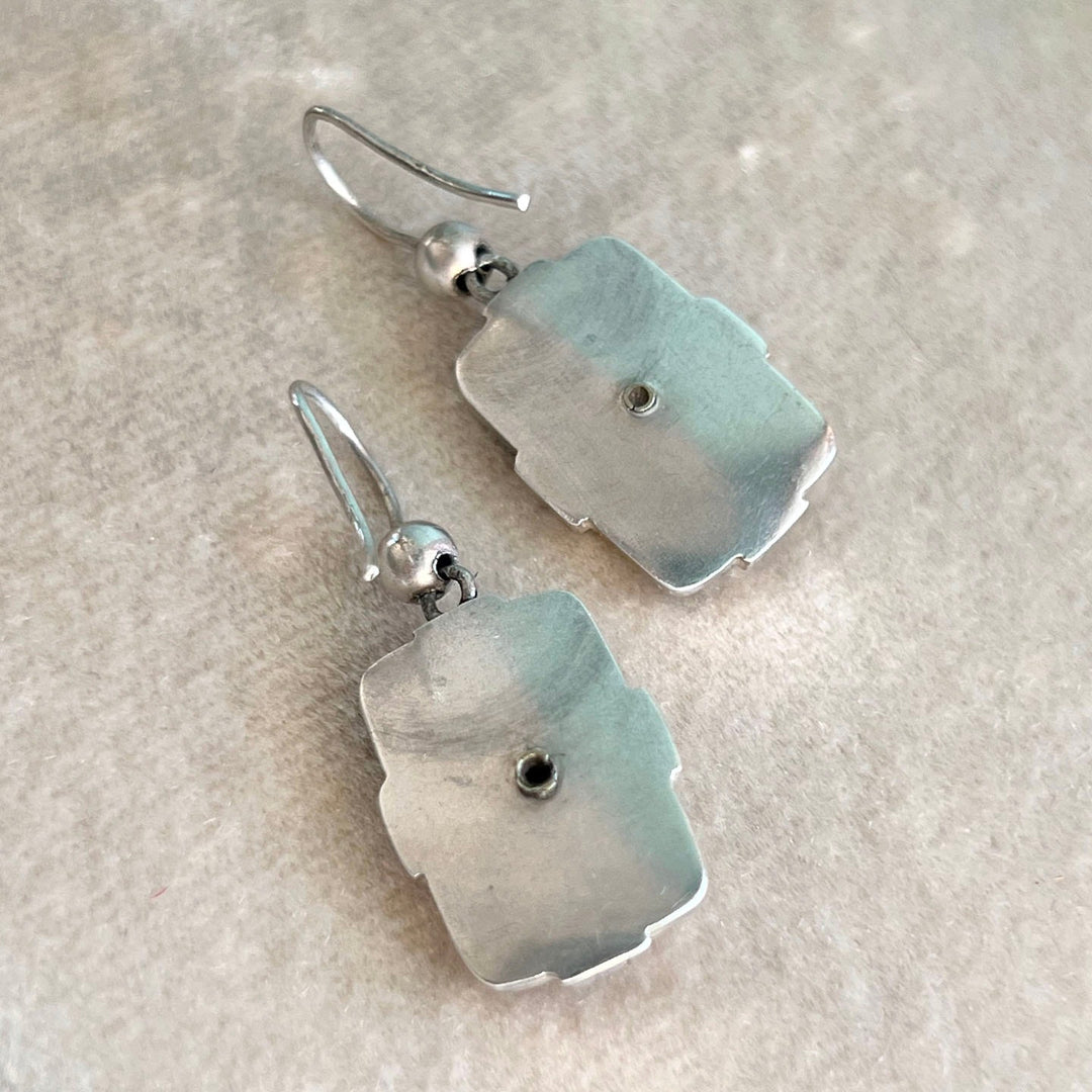 Antique Victorian Aesthetic Movement Silver Drop Earrings c.1880