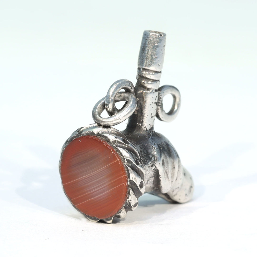 Rare Victorian figural dog watch key